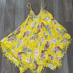 Floral Yellow Swim Coverup